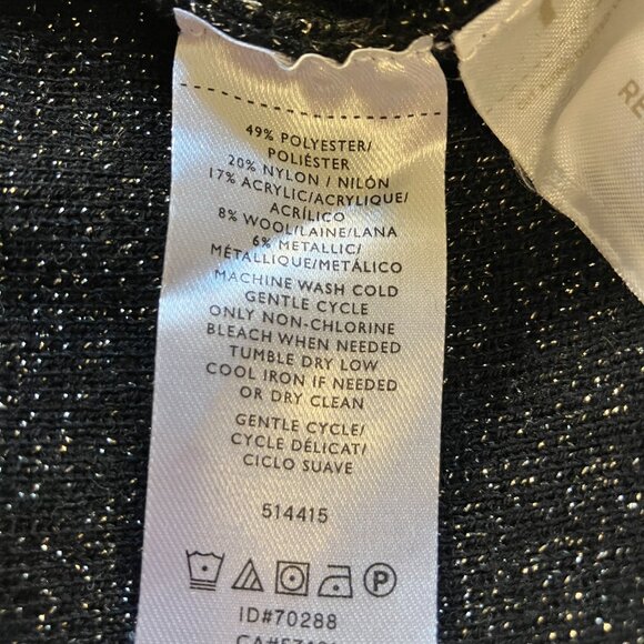 LOFT Shimmer Sweater Dress Black with Metallic Size S - Picture 3 of 6